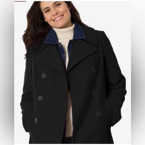 Jessica London Wool Blend Peacoat Size 14 - Picture 2 of 9